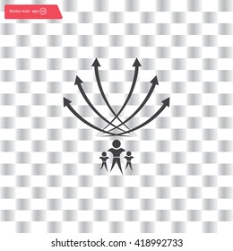 Vector illustration with the image of arrows and people