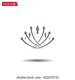 Vector illustration with the image of arrows and people