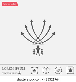 Vector illustration with the image of arrows and people
