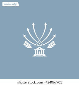 Vector illustration with the image of arrows and people