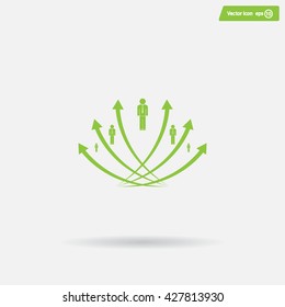 Vector illustration with the image of arrows and people