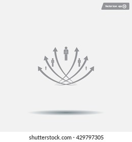 Vector illustration with the image of arrows and people