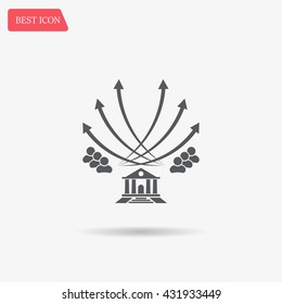 Vector illustration with the image of arrows and people