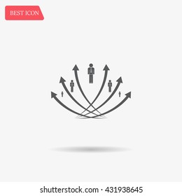 Vector illustration with the image of arrows and people