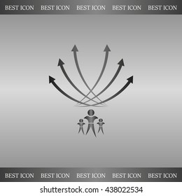 Vector illustration with the image of arrows and people
