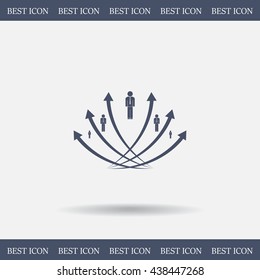 Vector illustration with the image of arrows and people
