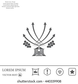 Vector illustration with the image of arrows and people