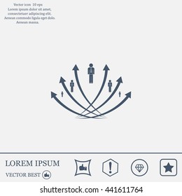 Vector illustration with the image of arrows and people