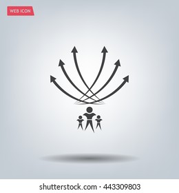 Vector illustration with the image of arrows and people