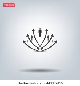 Vector illustration with the image of arrows and people