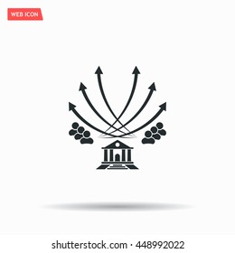 Vector illustration with the image of arrows and people