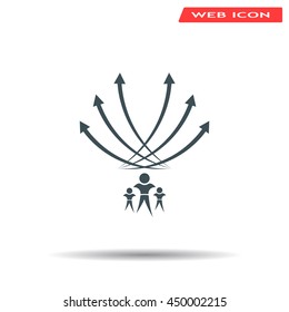 Vector illustration with the image of arrows and people