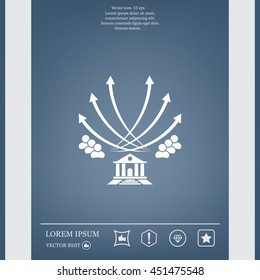 Vector illustration with the image of arrows and people