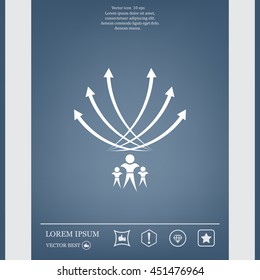 Vector illustration with the image of arrows and people