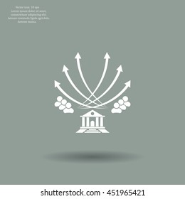 Vector illustration with the image of arrows and people