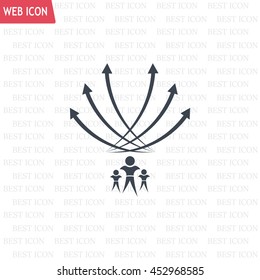 Vector illustration with the image of arrows and people