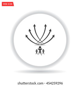Vector illustration with the image of arrows and people