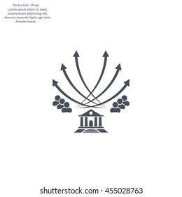 Vector illustration with the image of arrows and people