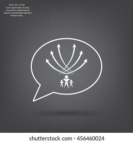 Vector illustration with the image of arrows and people