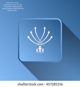 Vector illustration with the image of arrows and people