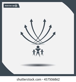 Vector illustration with the image of arrows and people