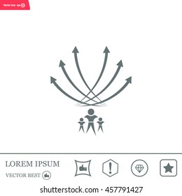 Vector illustration with the image of arrows and people