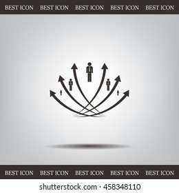 Vector illustration with the image of arrows and people