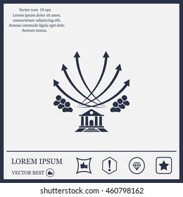 Vector illustration with the image of arrows and people