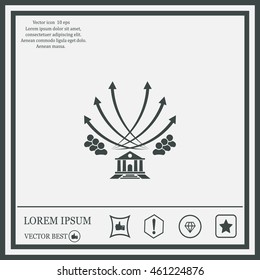 Vector illustration with the image of arrows and people