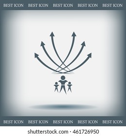 Vector illustration with the image of arrows and people