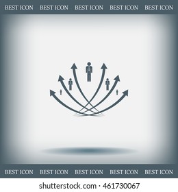 Vector illustration with the image of arrows and people