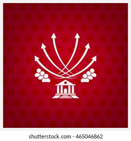 Vector illustration with the image of arrows and people