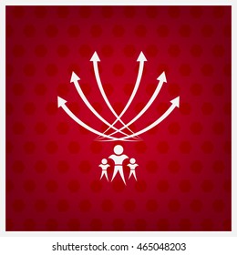 Vector illustration with the image of arrows and people