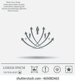 Vector illustration with the image of arrows and people