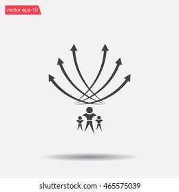 Vector illustration with the image of arrows and people