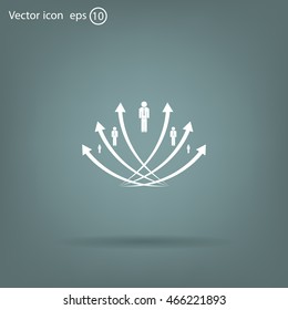 Vector illustration with the image of arrows and people