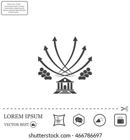 Vector illustration with the image of arrows and people