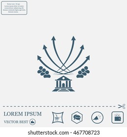 Vector illustration with the image of arrows and people