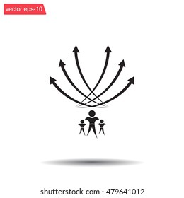 Vector illustration with the image of arrows and people