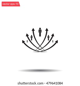 Vector illustration with the image of arrows and people