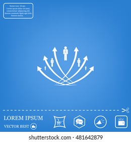 Vector illustration with the image of arrows and people