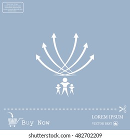 Vector illustration with the image of arrows and people