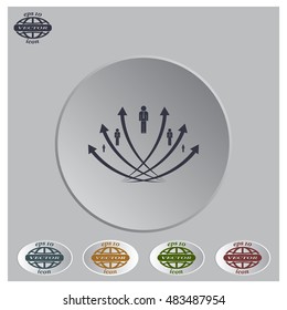 Vector illustration with the image of arrows and people
