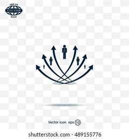Vector illustration with the image of arrows and people
