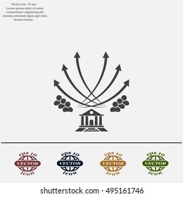 Vector illustration with the image of arrows and people