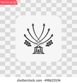 Vector illustration with the image of arrows and people