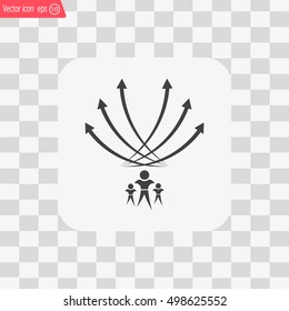 Vector illustration with the image of arrows and people