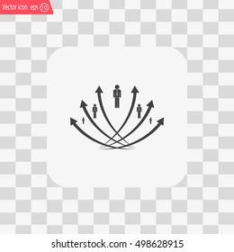 Vector illustration with the image of arrows and people