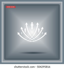Vector illustration with the image of arrows and people