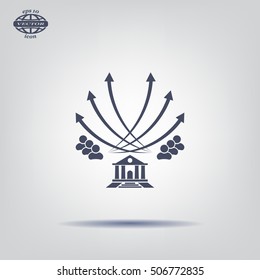 Vector illustration with the image of arrows and people